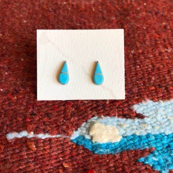 Turquoise Post Earrings - Picture 2 of 3
